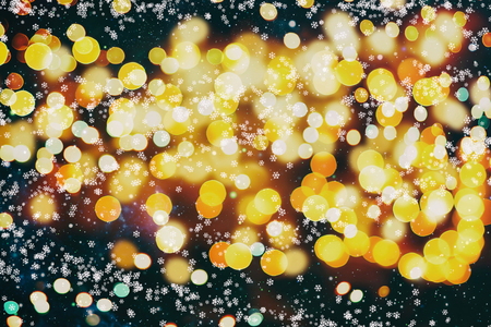 Festive Christmas background. Elegant abstract background with lights and starsの写真素材