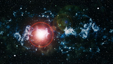 Colorful Starry Night Sky Outer Space backgroundの写真素材