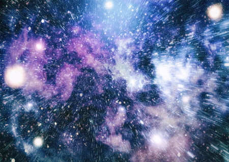 Colorful Starry Night Sky Outer Space backgroundの写真素材