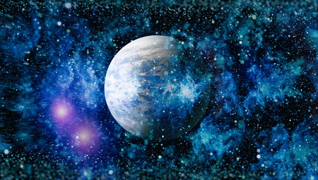 Spiral galaxy in deep space.の写真素材