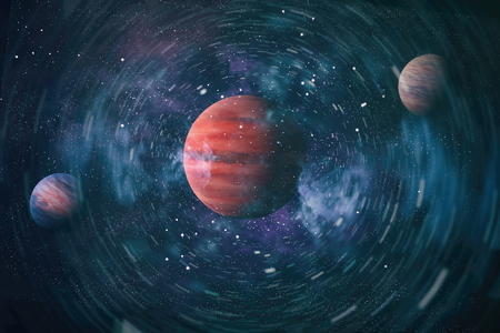 Nebula and galaxies in space.の写真素材