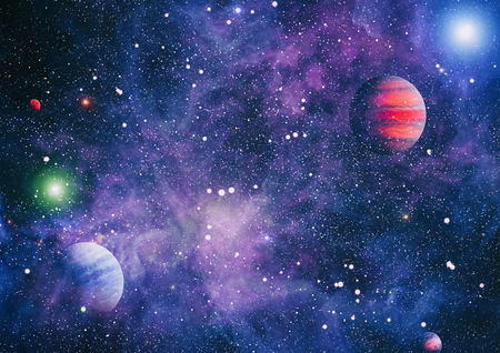 Futuristic abstract space background. Night sky with stars and nebula.
