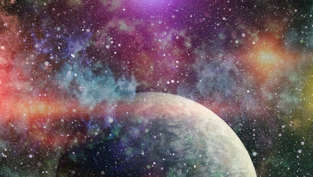 Futuristic abstract space background. Night sky with stars and nebula.