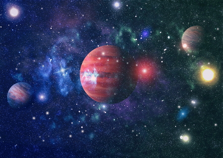 Nebula and galaxies in space.の写真素材