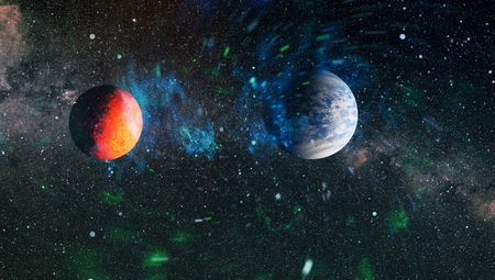 Nebula and galaxies in space.の写真素材