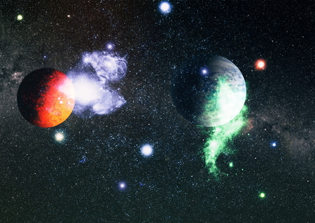 Nebula and galaxies in space.の写真素材