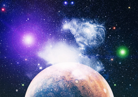 Futuristic abstract space background. Night sky with stars and nebula.