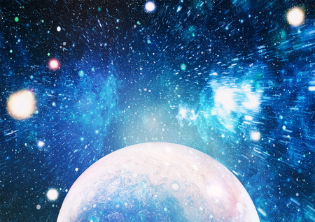 The explosion supernova. Bright Star Nebula. Distant galaxy. Abstract image.