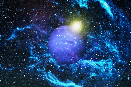 The explosion supernova. Bright Star Nebula. Distant galaxy. Abstract image.の写真素材