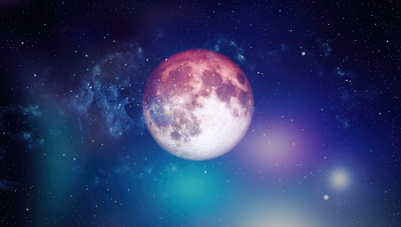 Moon from space on a black background.の写真素材