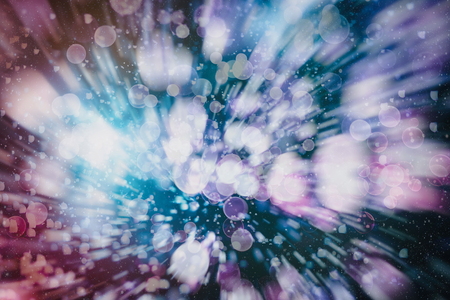 Abstract light celebration background with defocused golden lights for Christmas, New Year, Holiday, partyの写真素材