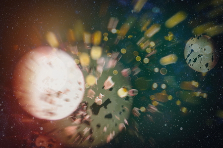 Abstract light celebration background with defocused golden lights for Christmas, New Year, Holiday,...
