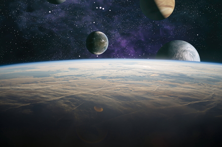 space background with nebulas and stars.の写真素材