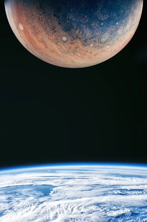 A view of space from the earth. Colorful deep space. Universe concept background.