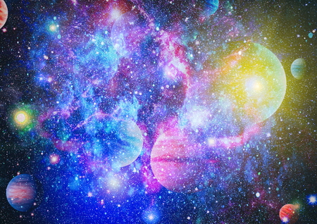 planets, stars and galaxies in outer space showing the beauty of space exploration.の写真素材