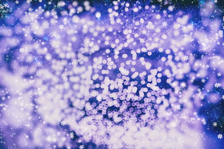 Blurred bokeh light background, Christmas and New Year holidays backgroundの写真素材