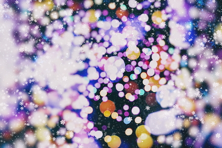 Blurred bokeh light background, Christmas and New Year holidays backgroundの写真素材