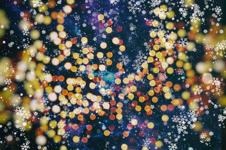 Blurred bokeh light background, Christmas and New Year holidays backgroundの写真素材