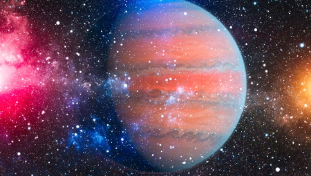 Planets, stars and galaxies in outer space showing the beauty of space exploration.の写真素材