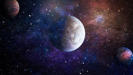 abstract space background. Night sky with stars and nebula.の写真素材