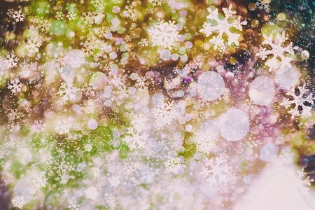 Bokeh Christmas Circular Lighting Celebrating New Year abstractの写真素材