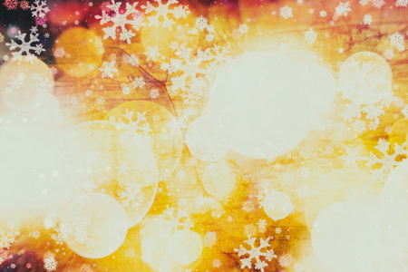 Abstract light celebration background with defocused golden lights for Christmas, New Year, Holiday, partyの写真素材