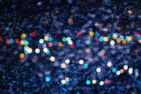 Glittering shine bulbs lights background: Blur of Christmas wallpaper decorations concept. Holiday festival backdrop: Sparkle circle lit celebrations display.の写真素材