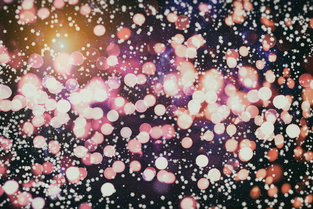 Abstract glitter lights and stars. Festive blue and white color sparkling vintage backgroundの写真素材
