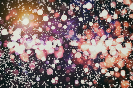 Abstract glitter lights and stars. Festive blue and white color sparkling vintage backgroundの写真素材