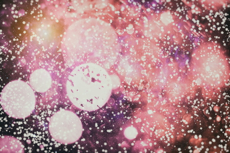 Abstract glitter lights and stars. Festive blue and white color sparkling vintage backgroundの写真素材