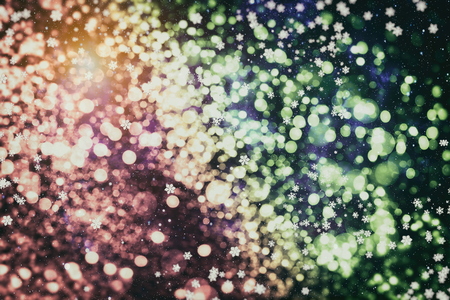 Abstract glitter lights and stars. Festive blue and white color sparkling vintage backgroundの写真素材