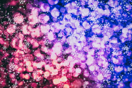 Christmas light background. Holiday glowing backdrop. Defocused Background With Blinking Stars.の写真素材