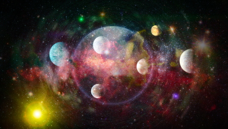 planets, stars and galaxies in outer space showing the beauty of space exploration.の写真素材
