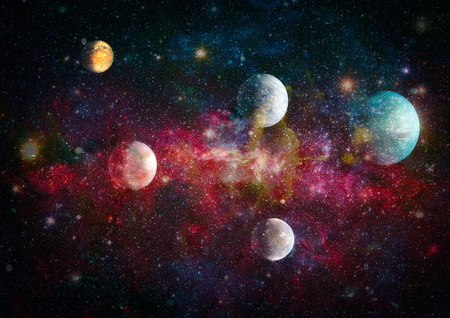 planets, stars and galaxies in outer space showing the beauty of space exploration.