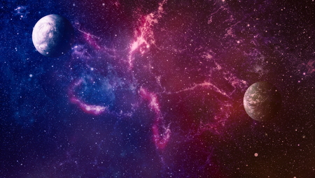 nebula and open cluster of stars in the universe.Beautiful nebula, stars and galaxies.の写真素材