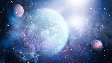 nebula and open cluster of stars in the universe.Beautiful nebula, stars and galaxies.の写真素材