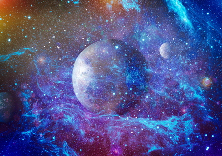 nebula and open cluster of stars in the universe.Beautiful nebula, stars and galaxies.の写真素材