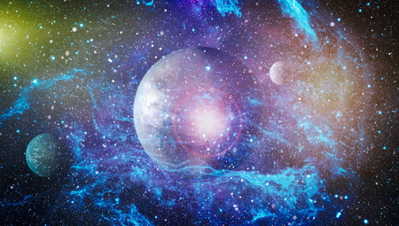 nebula and open cluster of stars in the universe.Beautiful nebula, stars and galaxies.の写真素材