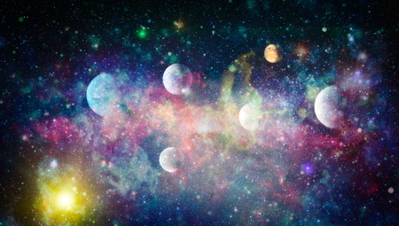 planets, stars and galaxies in outer space showing the beauty of space exploration.の写真素材