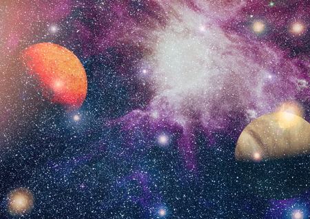 nebula and open cluster of stars in the universe.の写真素材