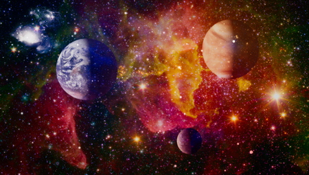 explosion supernova. Bright Star Nebula. Distant galaxy. Abstract image.の写真素材