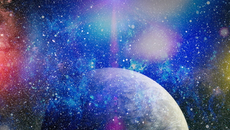 Far being shone nebula and star field against space.の写真素材