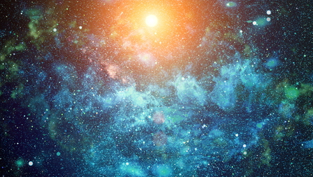 New large panoramic looking into deep space. Dark night sky full of stars. The nebula in outer space. Secrets of deep space.の写真素材
