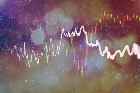 Business success and growth concept.Stock market business graph chart on digital screen.Forex market, Gold market and Crude oil marketの写真素材