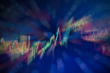 Business success and growth concept.Stock market business graph chart on digital screen.Forex market, Gold market and Crude oil marketの写真素材