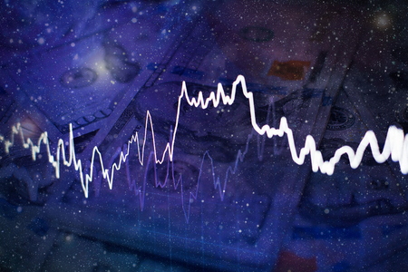 Abstract background with graph chart finance. Business concept