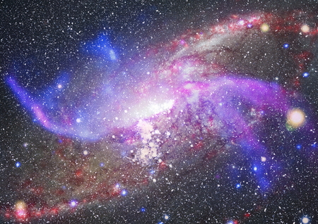 Collage on space, science and education items. Beautiful night sky, star in the space.の写真素材