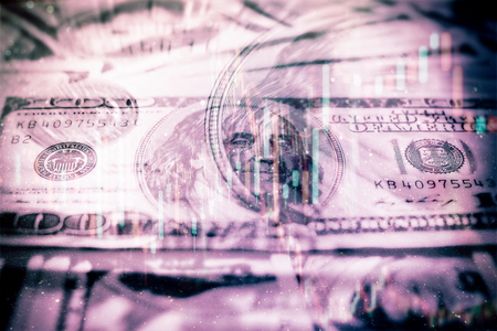 Business financial or stock market background. Business graph on stock market financial exchangeの写真素材