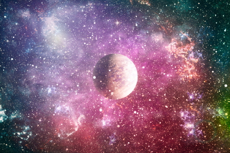 Night sky, star in the space. Collage on space, science and education items.