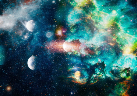 Night sky, star in the space. Collage on space, science and education items.の写真素材